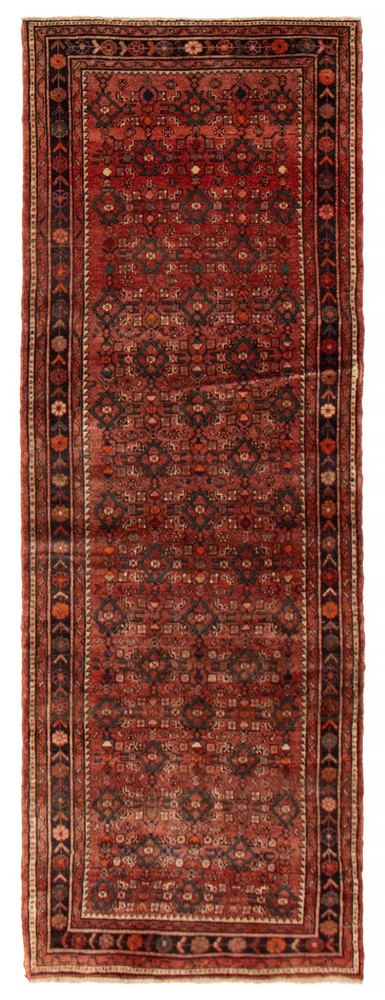 3'6" x 9'11" Vintage Hand-knotted Runner Rug Traditional Oriental Wool Carpet