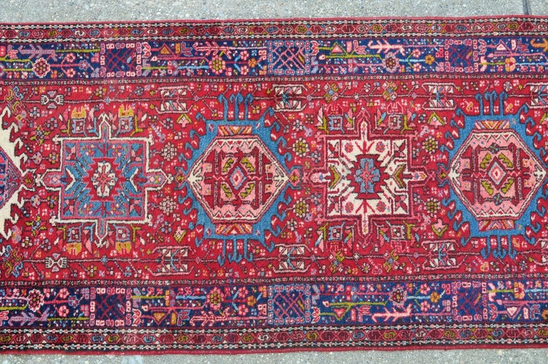 Semi Antique Heriz Family Karajeh Rug Runner 3.9x14.6 #596 gallery
