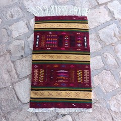 Handmade Algerian Berber Wool Rug 93×54 cm Ghardaia Tribal Boho Kilim