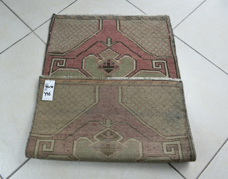 Anatolian Runner 3.1x1.7 ft Vintage Turkish Runner Oushak Runner Rug Y46 gallery