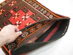 Antique Turkish Pillowcase Rug 20”x25” Handmade Wool Oriental Yastik 52x65cm