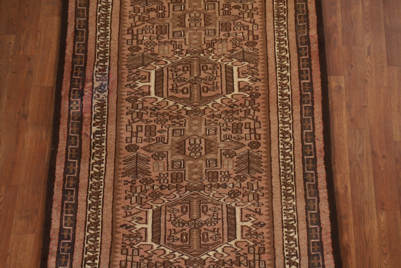 Vegetable Dye Geometric 13 ft Runner Rug 3x13 Vintage Handmade Wool Carpet gallery