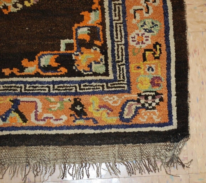 c1900s ANTIQUE MINT CHINESE EAST TURKESTAN KHOTAN RUG 2'7" x 4'6" ONE OF A KIND gallery