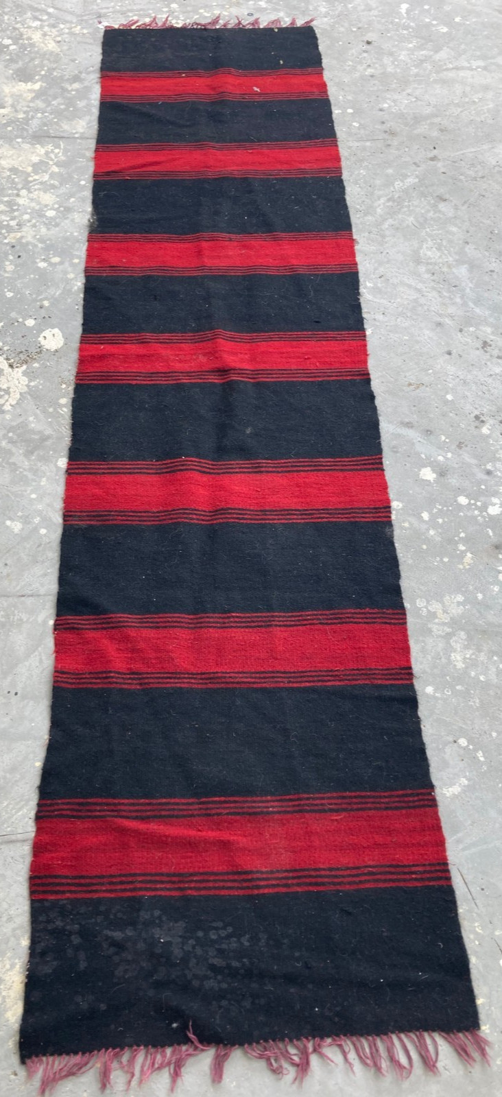 Vintage Traditional Handmade Turkish Striped Wool Kilim Floor Rug 228x54 cm gallery