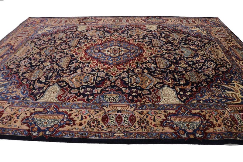 One-of-a-Kind Vintage Handmade Oriental Rug Thick Pile Pictorial Carpet 10X13 ft gallery