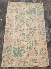 Vintage Traditional Handmade Kashmiri Chain Stitch Crewel Wool Rug 136×82 cm