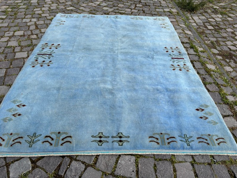 Home decor, Vintage rug, Large rug,Turkish rug,Oushak rug,Wool rug 5,1 x 6,6 ft gallery