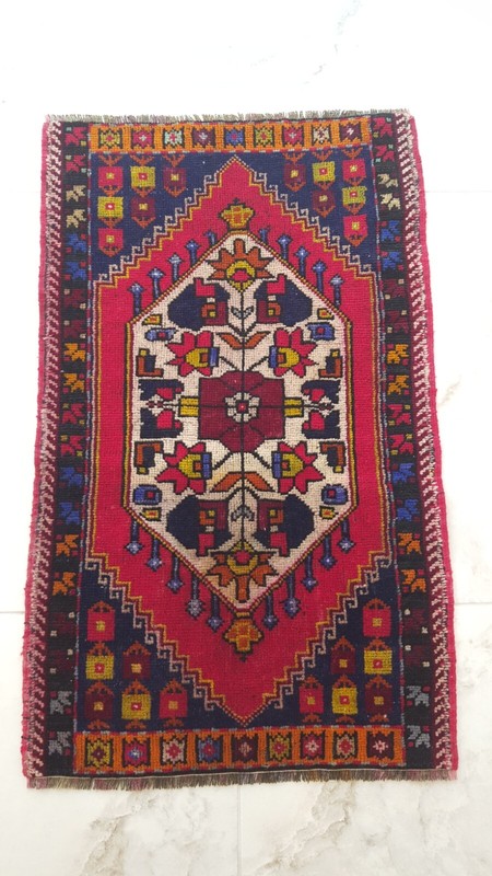 2x3 Medium Vintage Carpet Rug, Handmade Front Door Rug, Corridor Rug Cushion Rug gallery