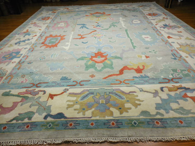 Turkish Oushak Rug, Modern Multicolored Area Rug 12x15, Handmade Rug gallery