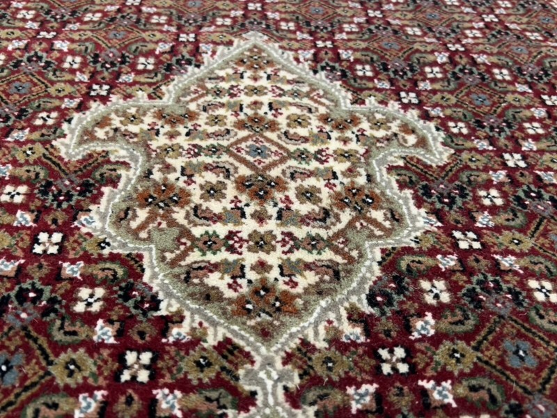 Fine Burgundy Genuine Hand Knotted Mahi Tabrizz Area Rug Carpet 9’x12’3”,#116 gallery
