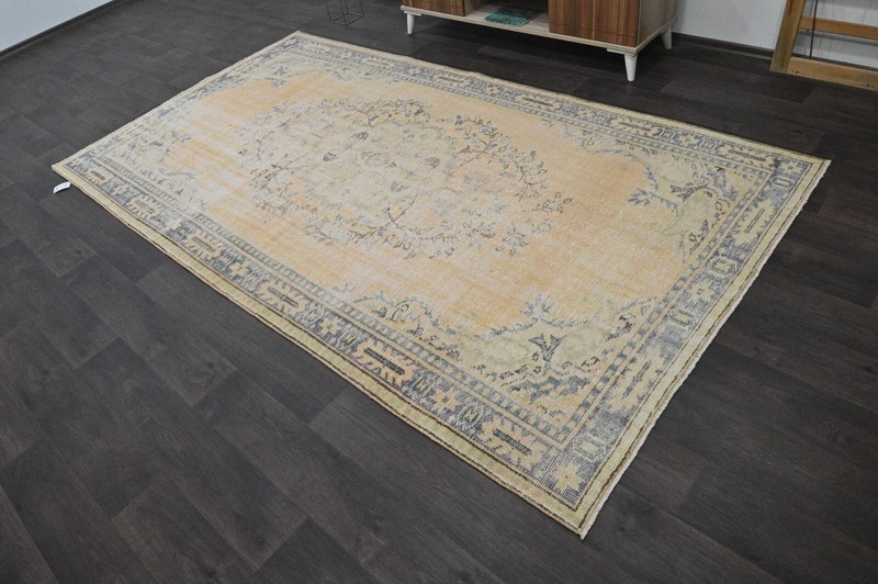 Oushak 5x10,Turkish Rug,vintage,anatolian,YELLOW,kilim,Bohemian,handmade,wool gallery