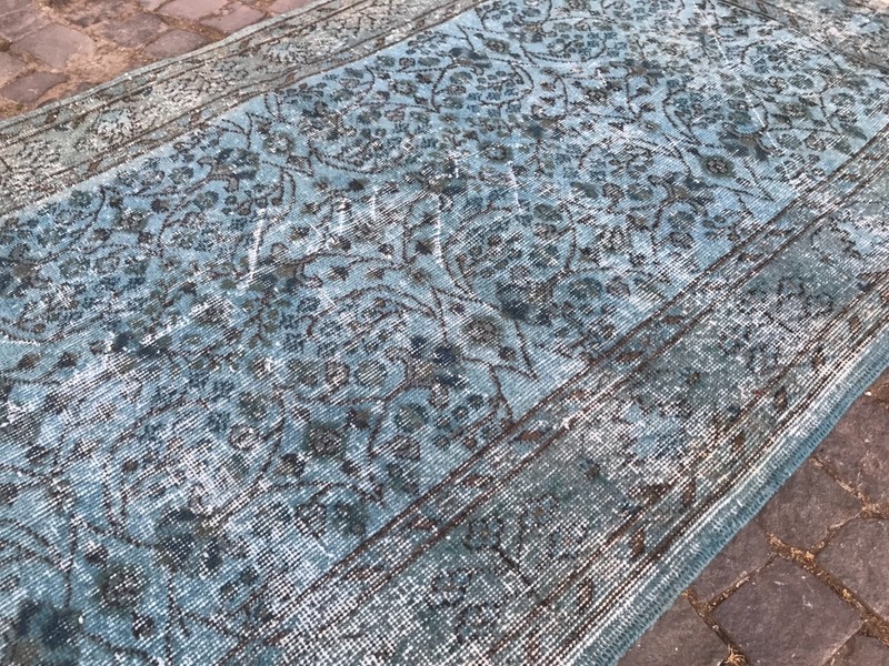 Bohemian Area Rug Handmade Wool Rug Turkish Vintage Traditional Rug 3,8 x 6,9 ft gallery