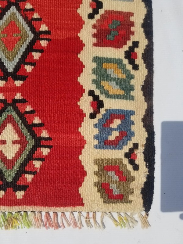 Vintage Traditional Handmade Turkish Wool Multi Kilim Rug 2.7x1.6ft gallery