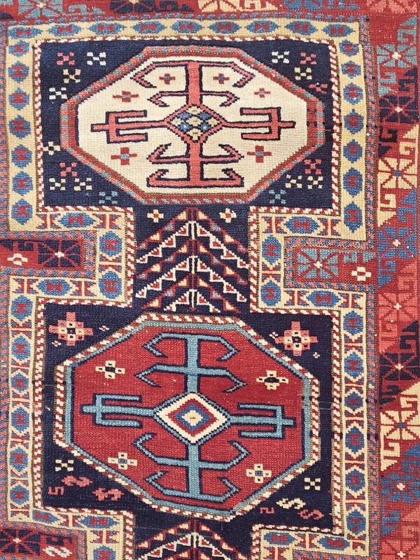 FANTASTIC ANTIQUE CAUCASUS KUBA ORIENTAL RUG FINELY HANDWOVEN 3'5" X 8'9" C-1860 gallery