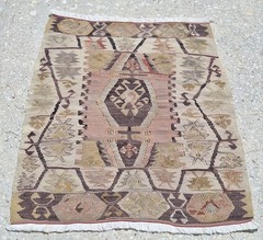 1950s Rare Vintage Kilim, Turkish-Anatolian Hand Woven Area Rug, Art Kilim Decor