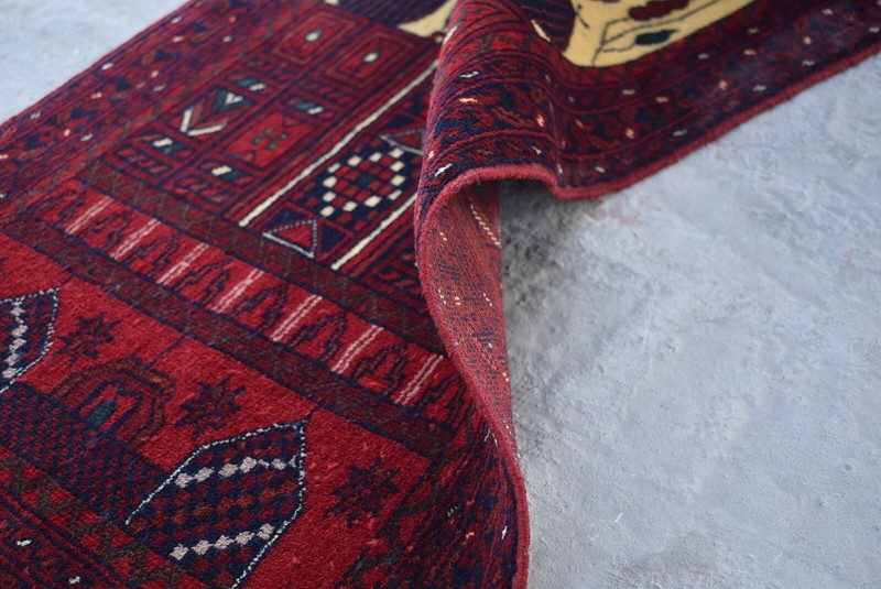 1'8 x 3'4 ft Hand knotted afghan tribal turkmen jai namaz rug, small prayer rug gallery
