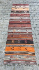 Oriental Vintage Runner Rug, 2.6×8.4 ft Hallway Rug, Anatolian Kelim Runner Rug
