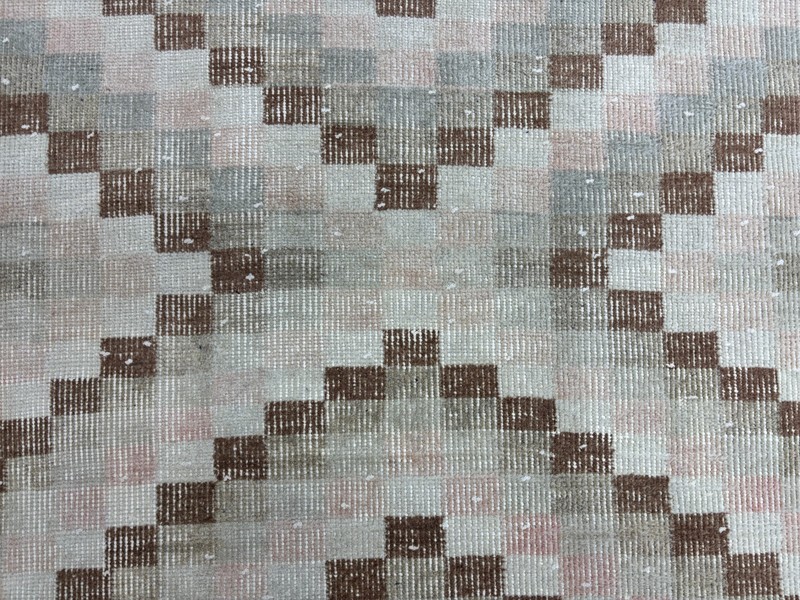 3x7 Vintage Turkish Runner, Hand-Knotted Beige Brown Pink Oushak Hallway Rug gallery