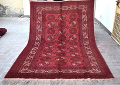 7×10 ft Afghan Antique Turkmen Ersari Area Rug Oriental Wool Hand Knotted Carpet