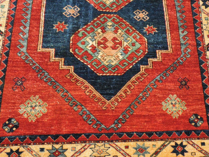 5x6ft. Handmade Afghan Kazak Wool Rug gallery