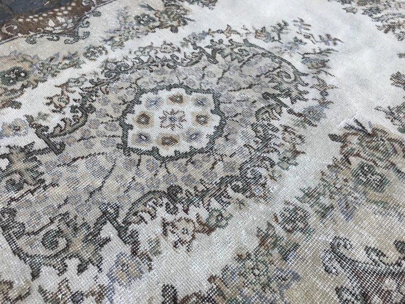 Bohemian Area Rug Handmade Wool Rug Turkish Vintage Traditional Rug 3,9 x 6,9 ft gallery