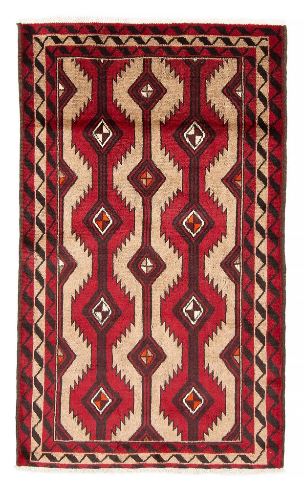 Vintage 3'3" x 5'6" Traditional Hand Knotted Vegetable Dye Wool Area Rug
