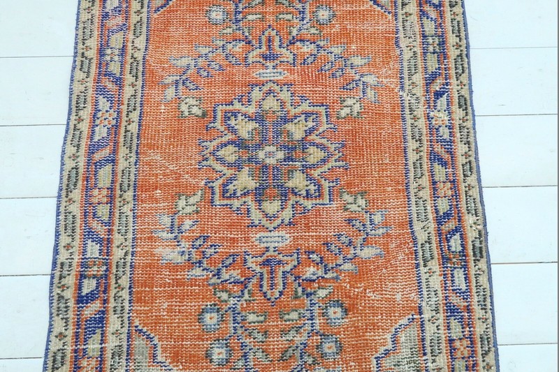 Turkish Oushak Rug Carpet DoorMat Bedroom Kelim Tapis Teppiche 28"x52" Area Rugs gallery