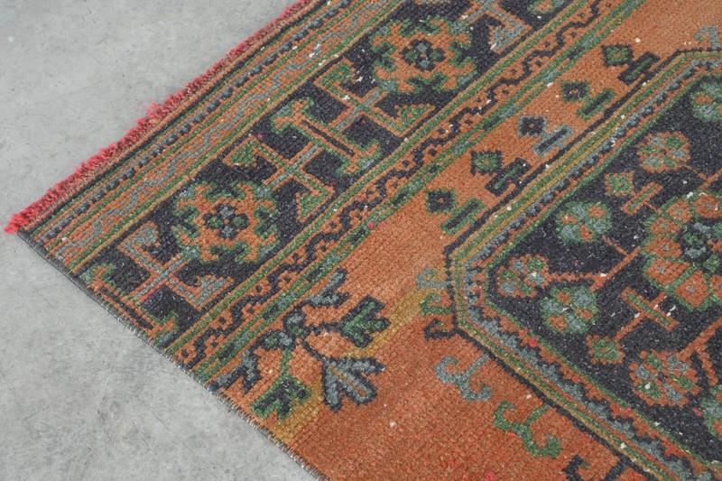 Oushak Runner Rugs Turkish Runner Hand-Knotted Carpet Vintage Rug 3 x 11 ft 283 gallery