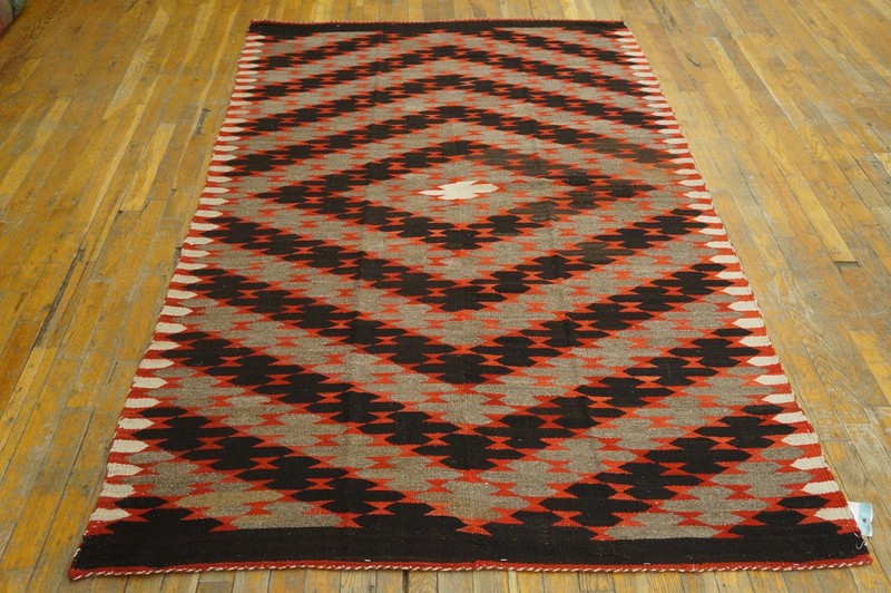 4'x7' Exciting Tribal Geometric Antique Native American Flatweave Navajo Rio gallery