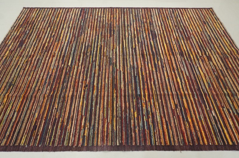 7x10 ft Multicolor Afghan Modern Hand Woven Wool Rug gallery