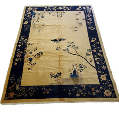 Antique Rare Hand Knotted Chinese Feti area rug – 8’8″ x 11’5″