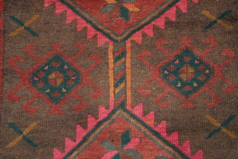 Traditional 13' Runner Rug 4x13 Vintage Handmade Wool Geometric Carpet gallery