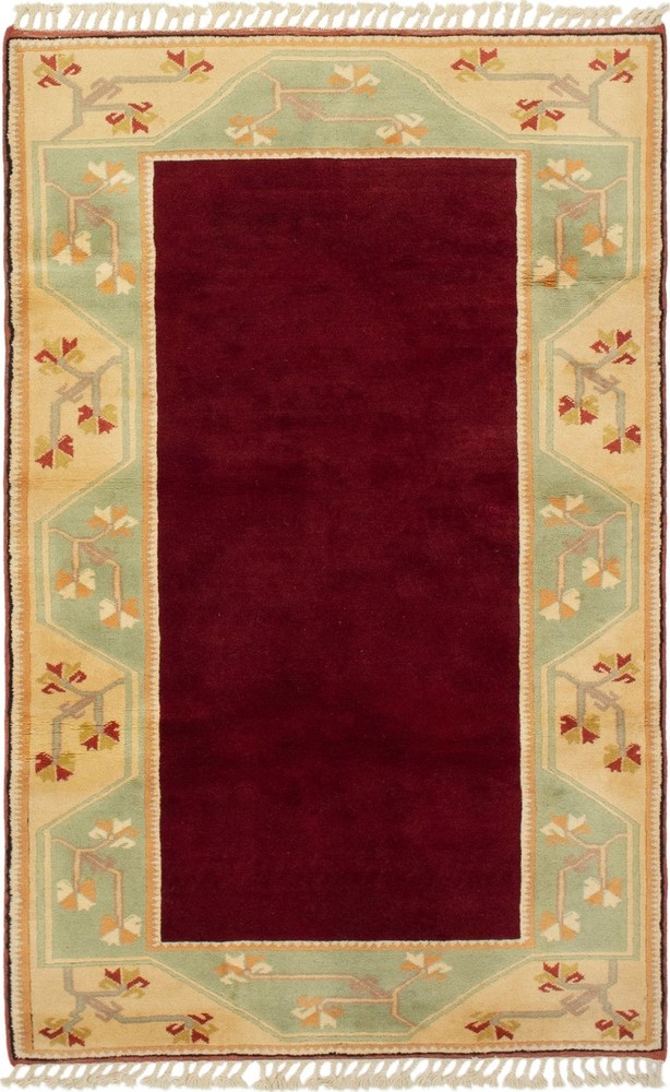 Vintage Hand-Knotted Area Rug 3'10" x 6'1" Traditional Wool Carpet