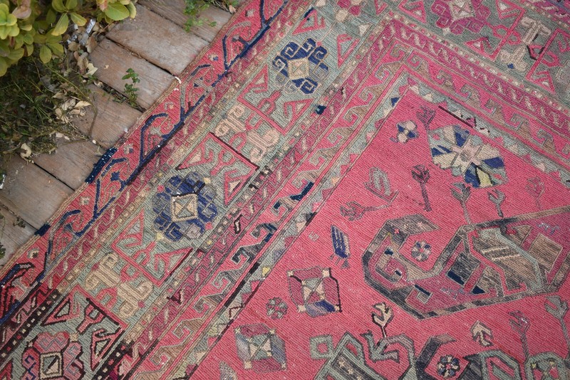 Caucasian Rug 5x13 Size Handwoven Antique Vintage Sumak Kilim 176x400cm Multi gallery