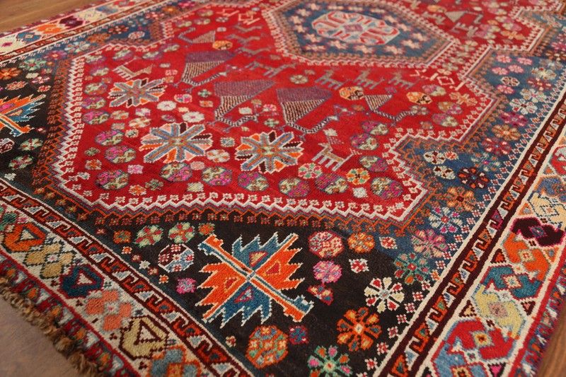Tribal Vintage Red/ Ivory Hand-knotted Traditional Wool Rug Geometric Carpet 4x6 gallery