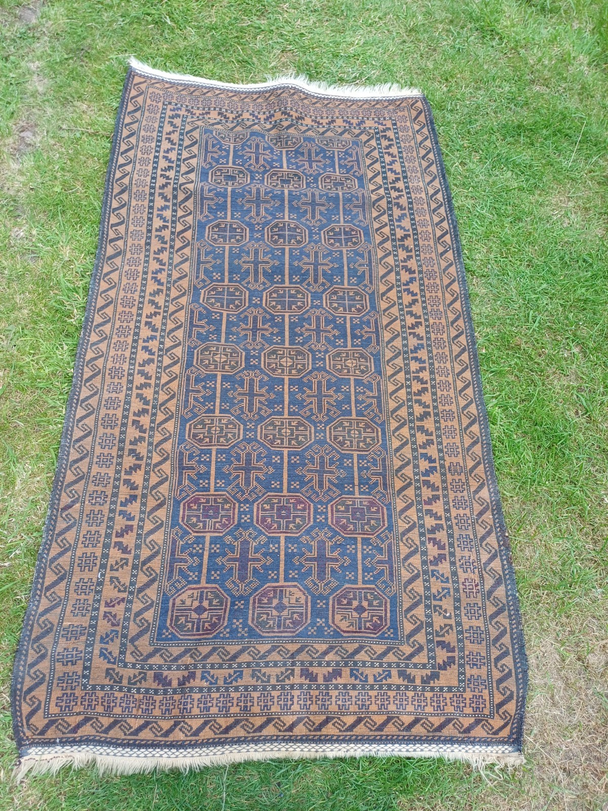 Vintage wool Afghan Balouch rug. Approximate size: 200 x 110cm gallery