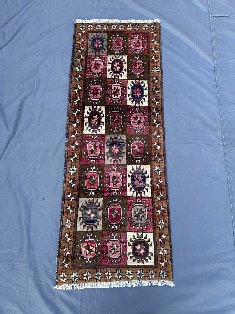 1'10 x 4'11 Vintage Turkmen Bukhara Soft Wool Tribal Rug Handmade Laundry Rug