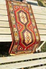 Antique Beautiful Cushion Cover Wool Pile Natural Dyes Rug Turkey 1’6”x 3’3”