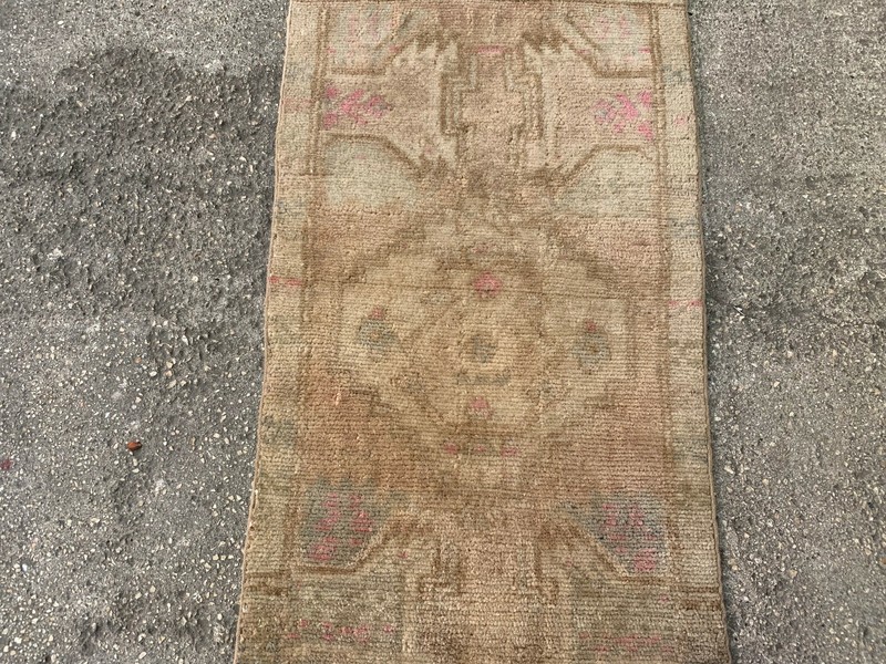 1'8'' x 3'1'' Vintage Natural Rug Village Rug Handmade Rug.SKU:V347 gallery