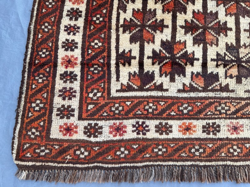 Antique Afghan Baluchi Rug 5'8x10'2 ft – Distressed No Pile Tribal Wool Carpet gallery