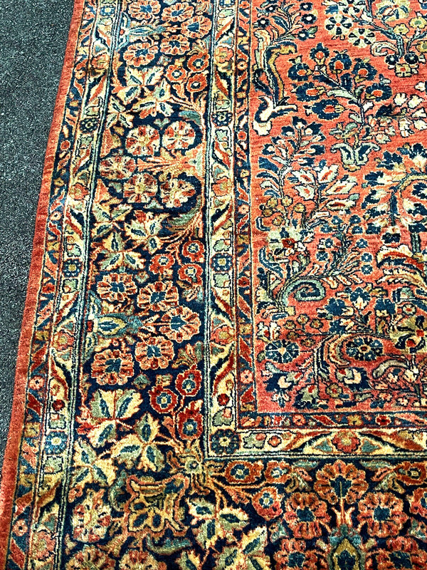 ORIENTAL ANTIQUE SAROUK KAZAK OUSHAK HERIZ RUG 9X11FT gallery
