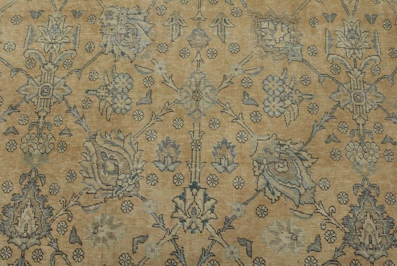 Tabrizi Rug 10′ x 12’2” Pink Wool Vintage Distressed Hand-Knotted Carpet gallery