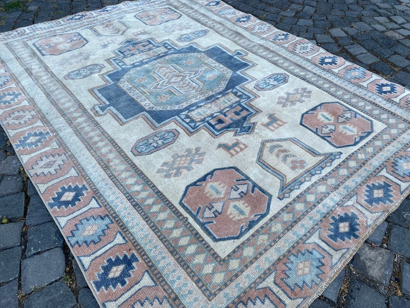 Turkish rug, Vintage rug, Large rug, Wool rug, Handmade rug, Carpet,5,3 x 7,1 ft gallery