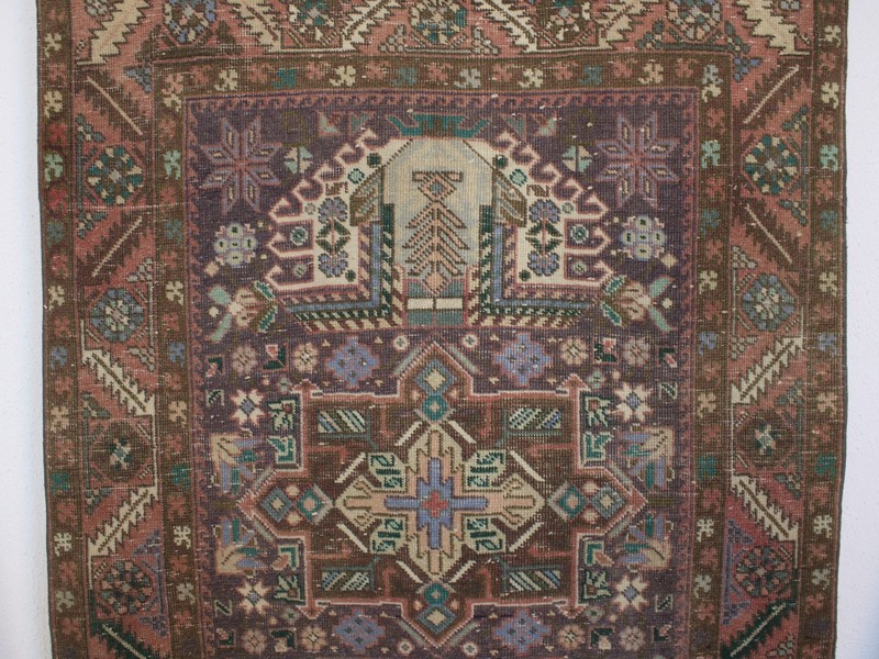 3x13 Purple Runner Rug, Hallway Turkish Runner, Vintage Wool Runner, 3.2x12.5 Ft gallery