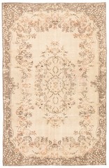 Vintage Hand-Knotted Area Rug 6’4″ x 10’0″ Traditional Oriental Wool Carpet