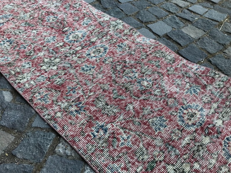Bohemian Runner Rug, Turkish Vintage Rug, Handmade Wool Rug, 1,9 x 11, ft gallery