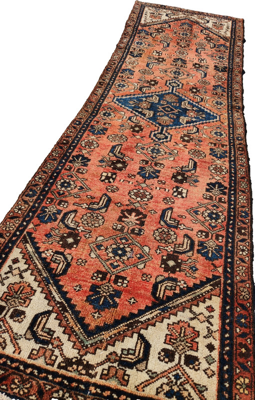 3'1"x9'8 ANTIQUE HAND KNOTTED PERSAN KURDISH SERAPE TRIBAL WOOL MUTED RUG RUNNER gallery