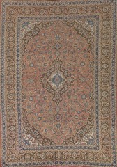 Pink Floral Area Rug 8×11 Hand-knotted Wool Traditional Vintage for Living Room