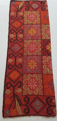 Vintage Handmade Turkish Geometric Traditional Wool Kilim Rug 217×80 cm