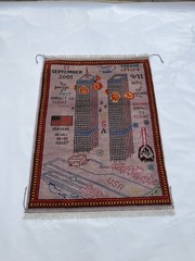 #734 Handmade rug 9/11 twin towers War Rug Afghan War Rug Handicrafts 125×95 Cm